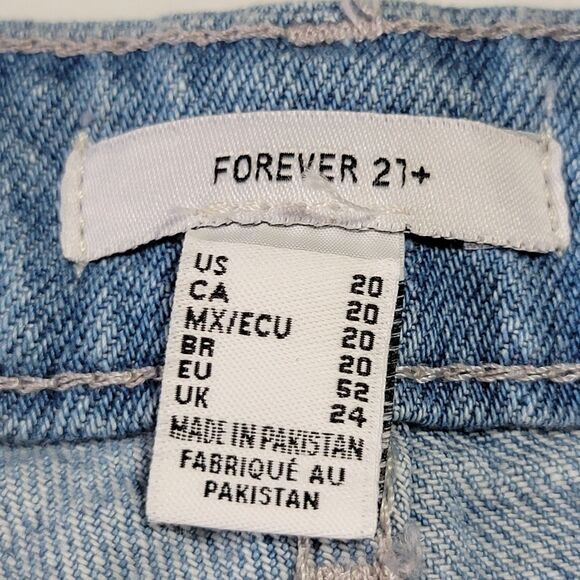 Forever 21 Printed Denim Plus Size 90's Fit Denim Jeans - Size 20 NWT - Picture 5 of 6